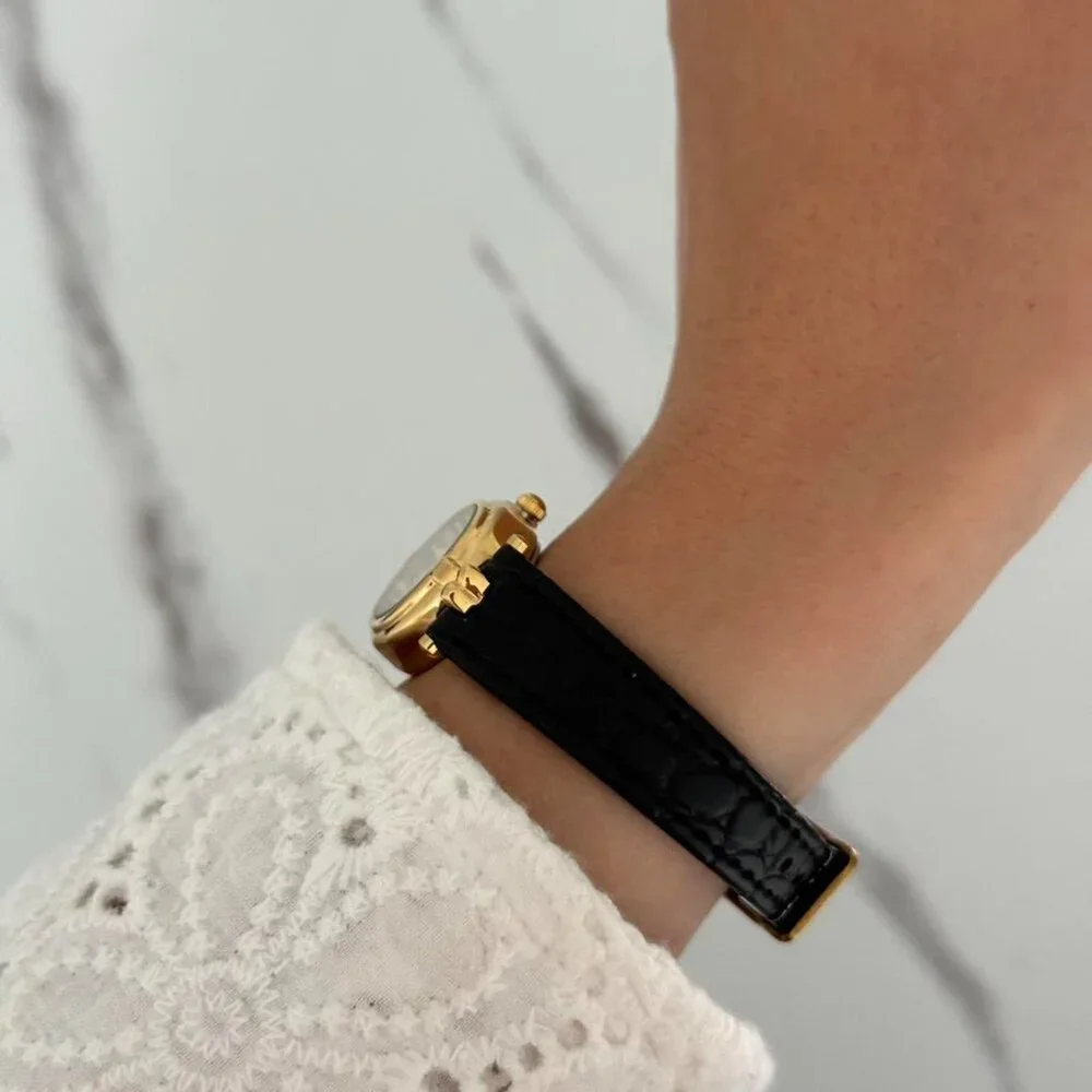 SKU0124 Retro Gold Black Women Oval Watch Bracelet Stainless steel + gift bag